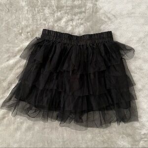 Spirit Halloween Black Layered Tutu Skirt Ruffles Tulle Costume Size Small
